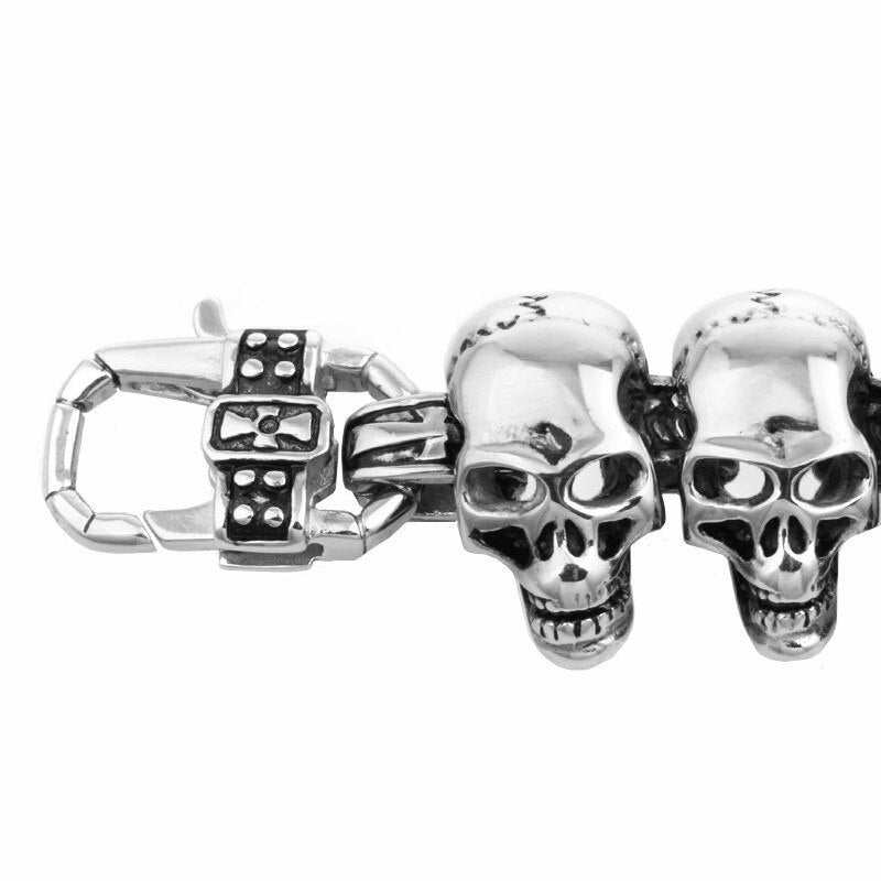 Bracelet Biker Skull (Acier)